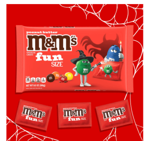 M&M's Fun Size Peanut Butter Milk Chocolate Halloween Candy - 9.5 oz Bag