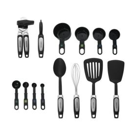 Professional 14-Piece Kitchen Tool and Gadget Kitchen Utensil Set in Black