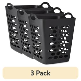 (3 pack) Flex Square Laundry Hamper, Black