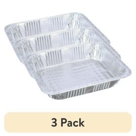 (3 pack) Aluminum Half Steam Table Pans, 12.75 x 10.38 x 2.81 inch, 4 Count per Pack.